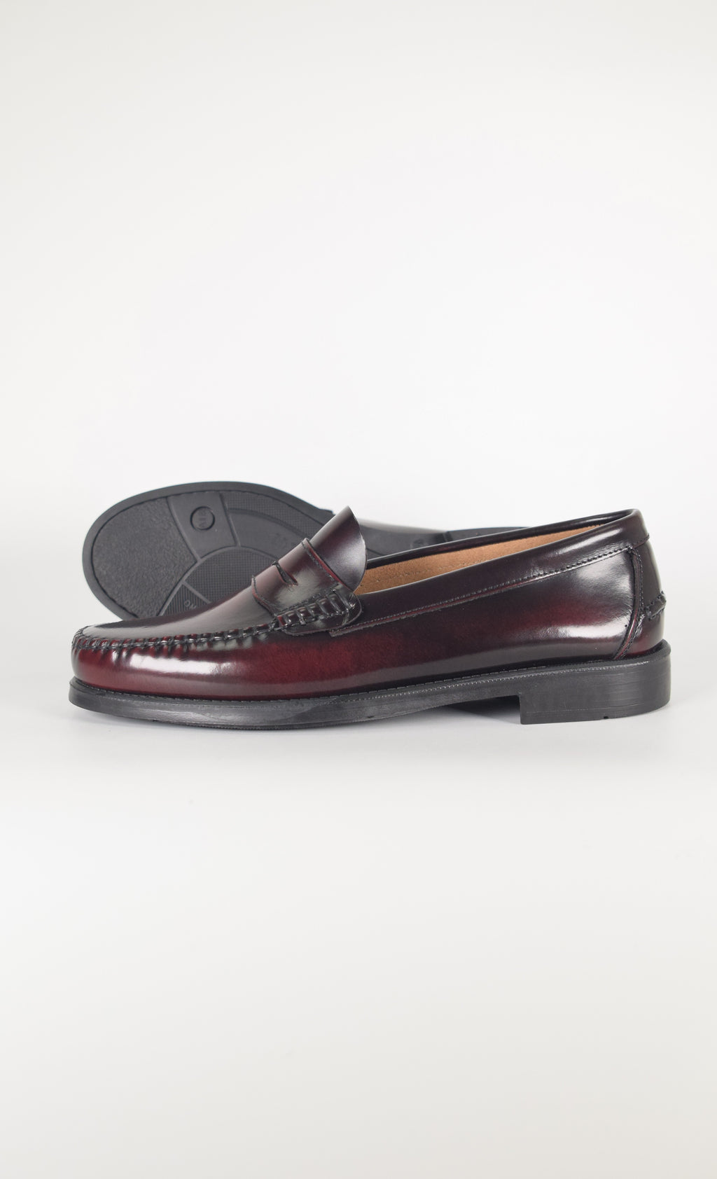 Mocasines de piel Elegancia - Hombre Burdeos - Suela de Goma