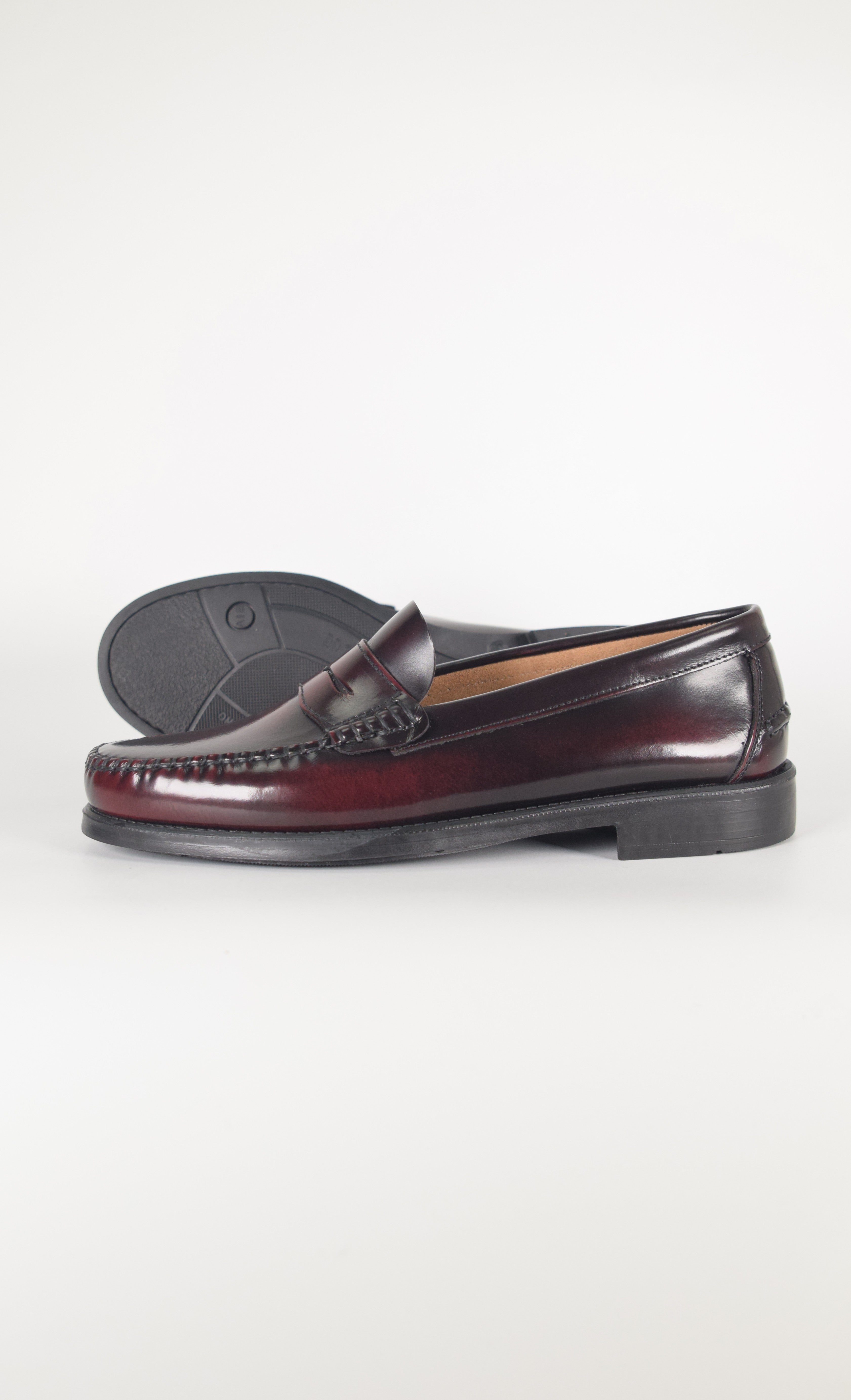 Mocasines de piel Elegancia - Mujer - Burdeos - Suela de Goma