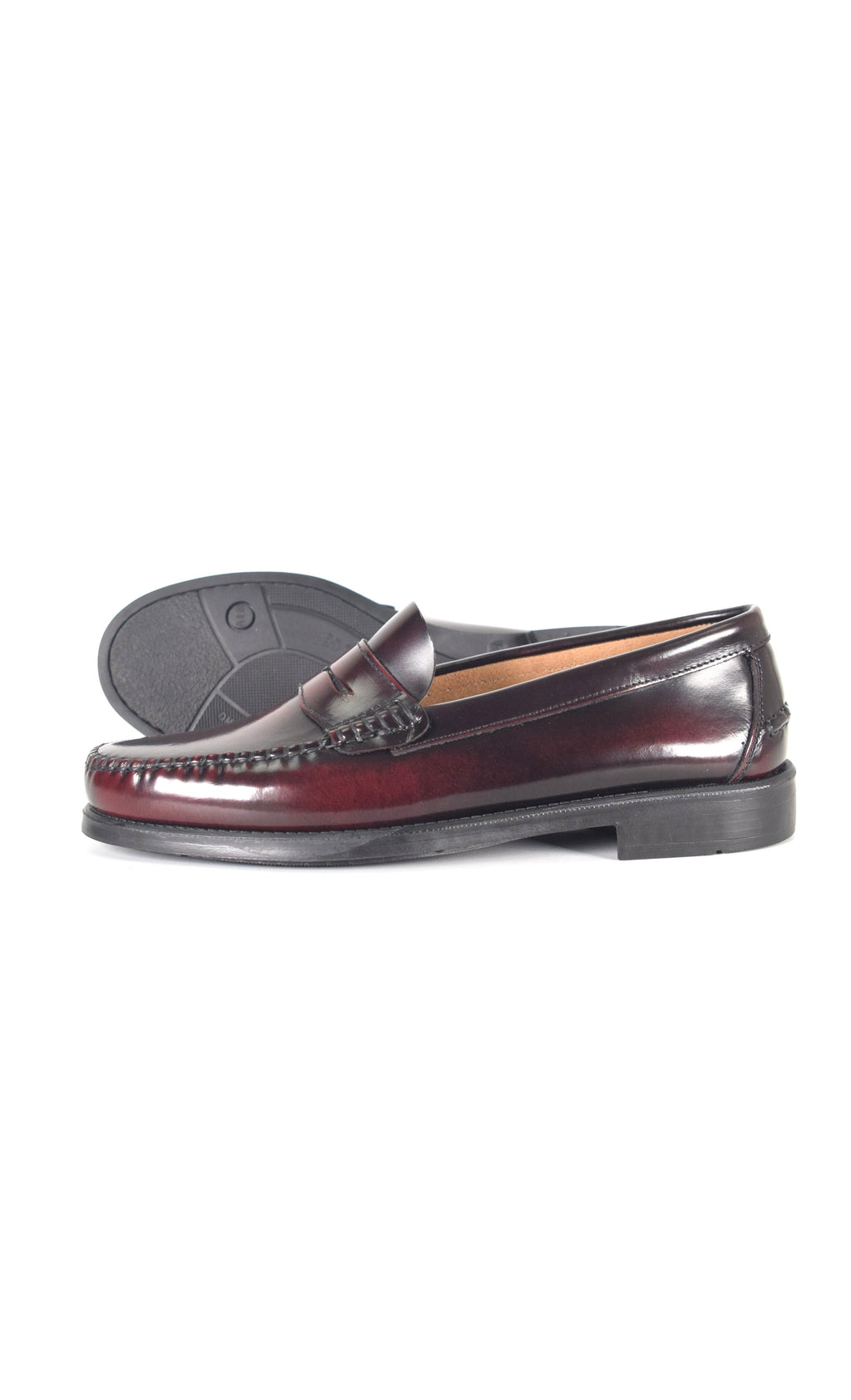 Mocassins en cuir - Élégance - Homme- Bordeaux-Semelle Gomme