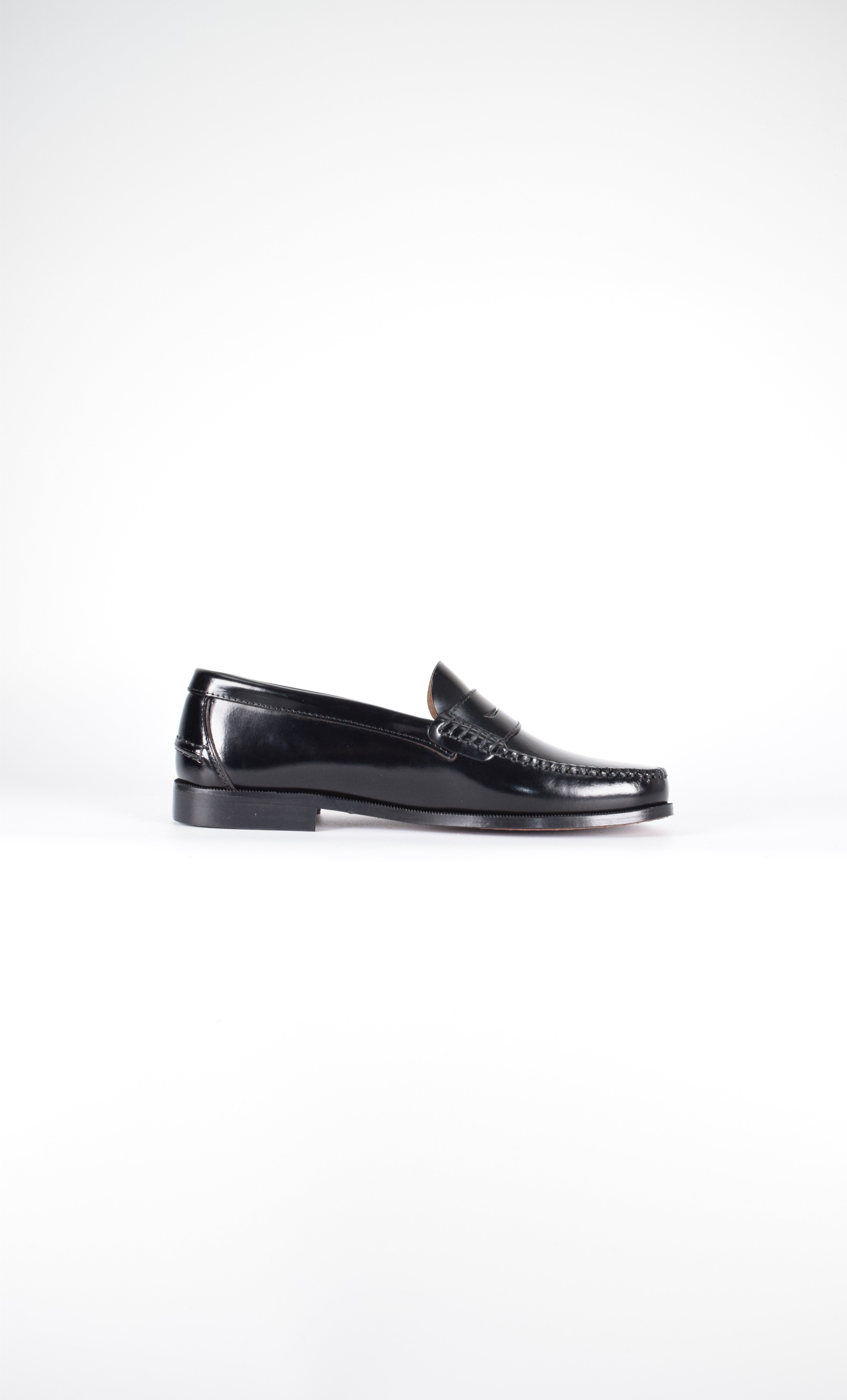 Mocasines de piel Elegancia - Mujer - Negro - Suela de Goma